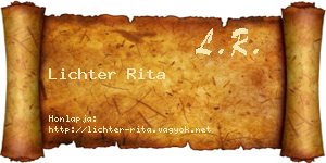 Lichter Rita névjegykártya